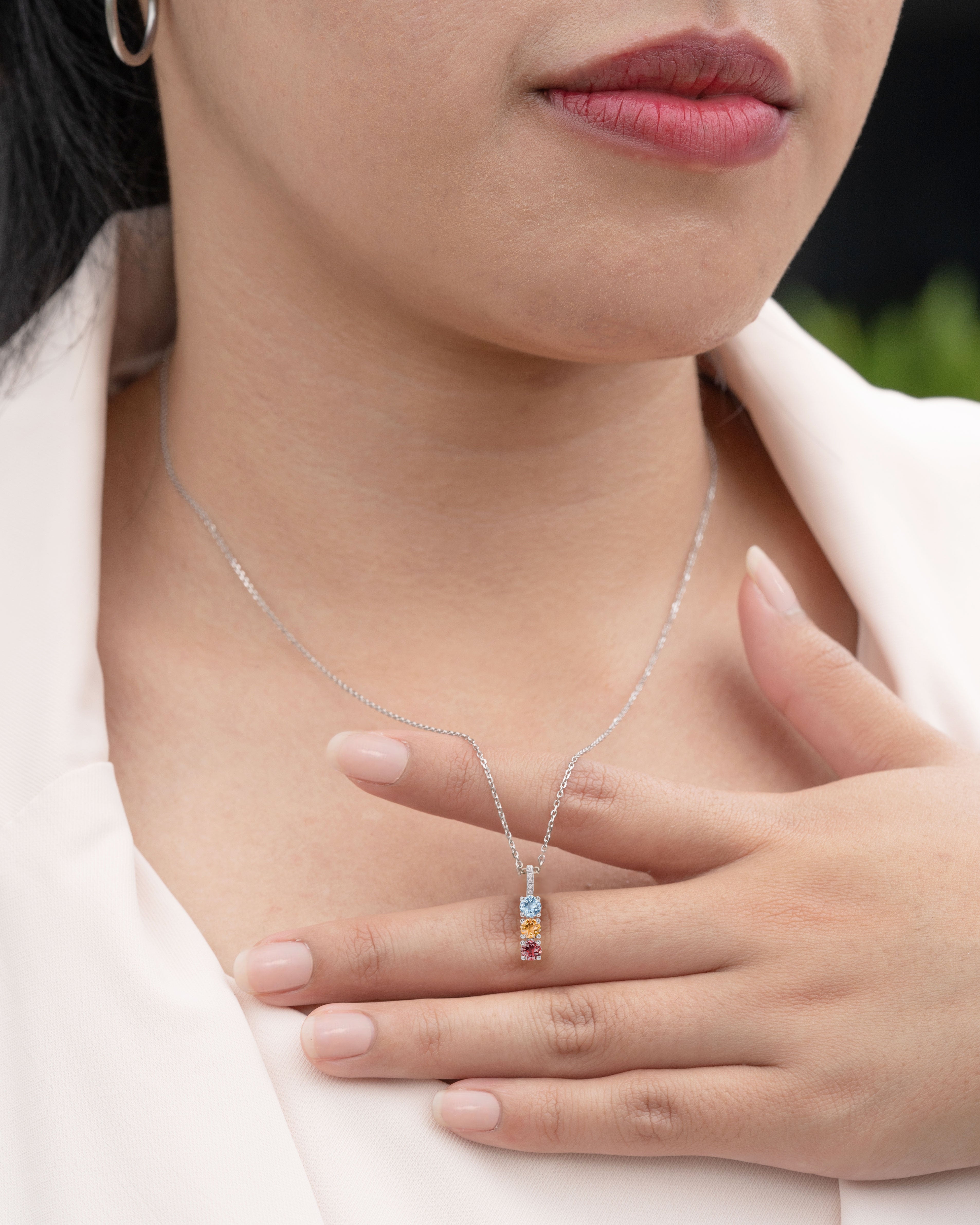 Birthstone Bar Necklace | Al Qismat Jewelry