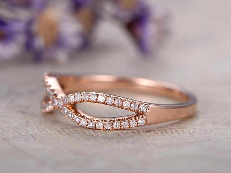 50 Carat infinity Round cut Diamond Wedding Ring Band in Rose Gold shygems