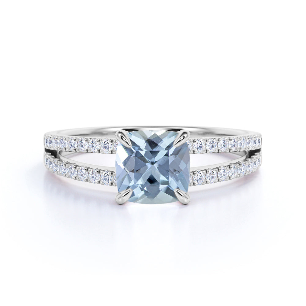 Incredible Elongated Cushion Cut Aquamarine & Diamond Ring – Boutique  Sophia Jewellery