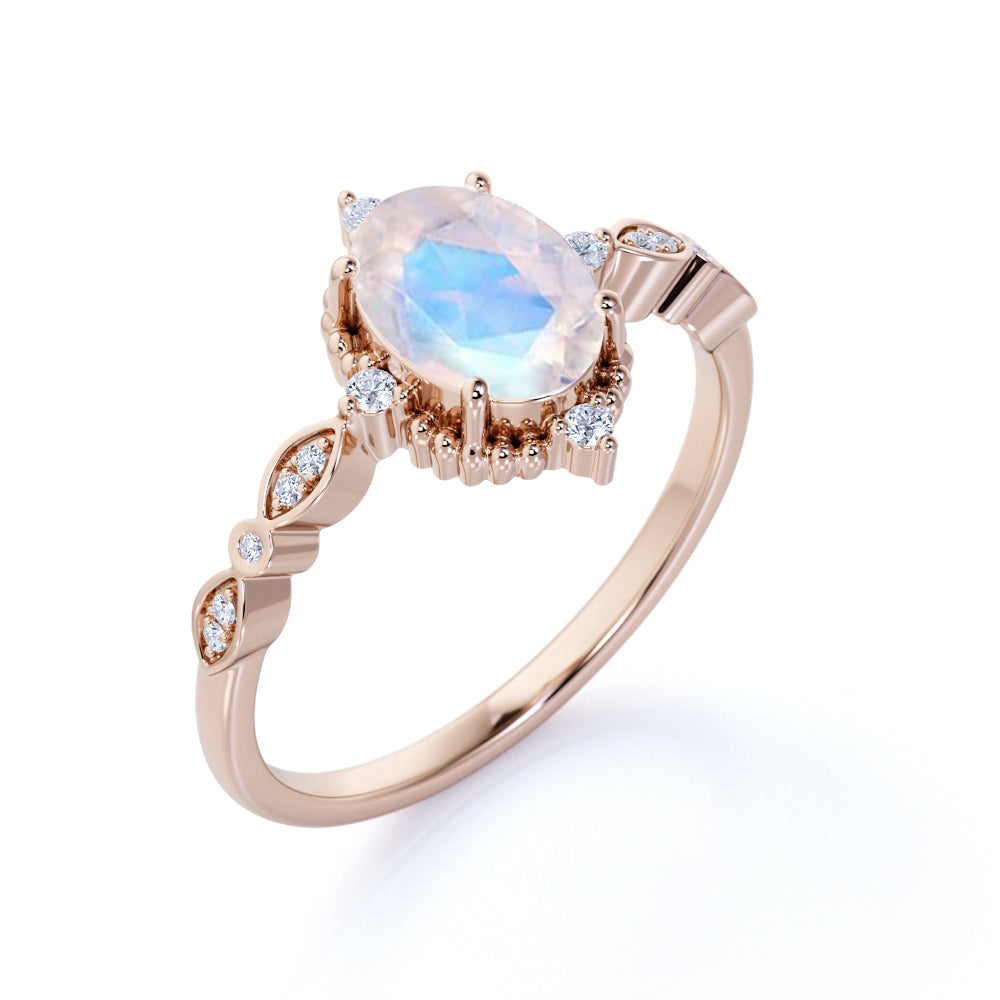 Vintage shop Moonstone Ring, Rainbow Engagement Ring, Bridal Ring, Birthstone Jewelry, Twist Wedding Ring, personalized Gifts, Unique Ring, Gift